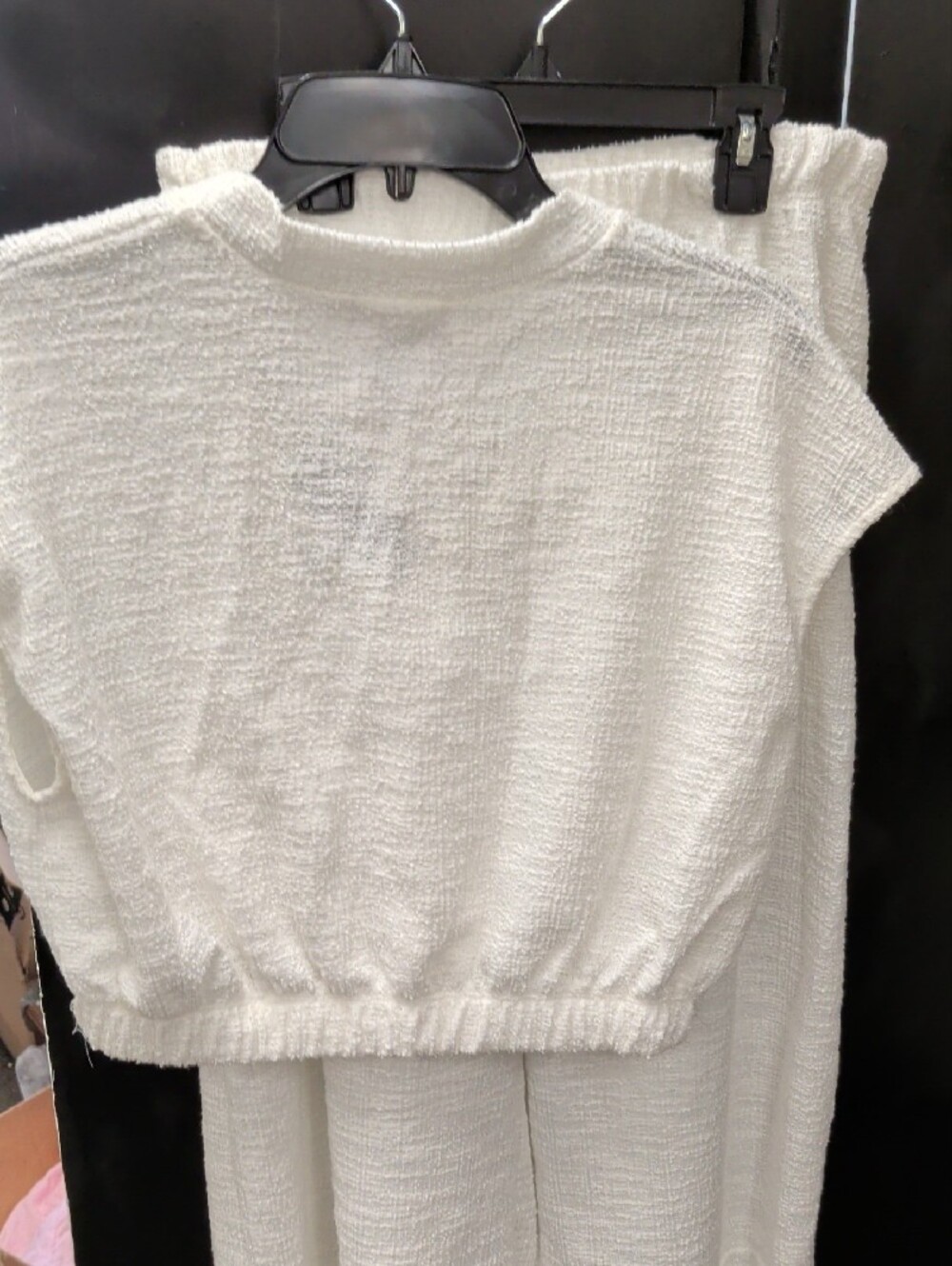 Cream Knit Cropped Top & Jogger Set - Picture 5 of 10